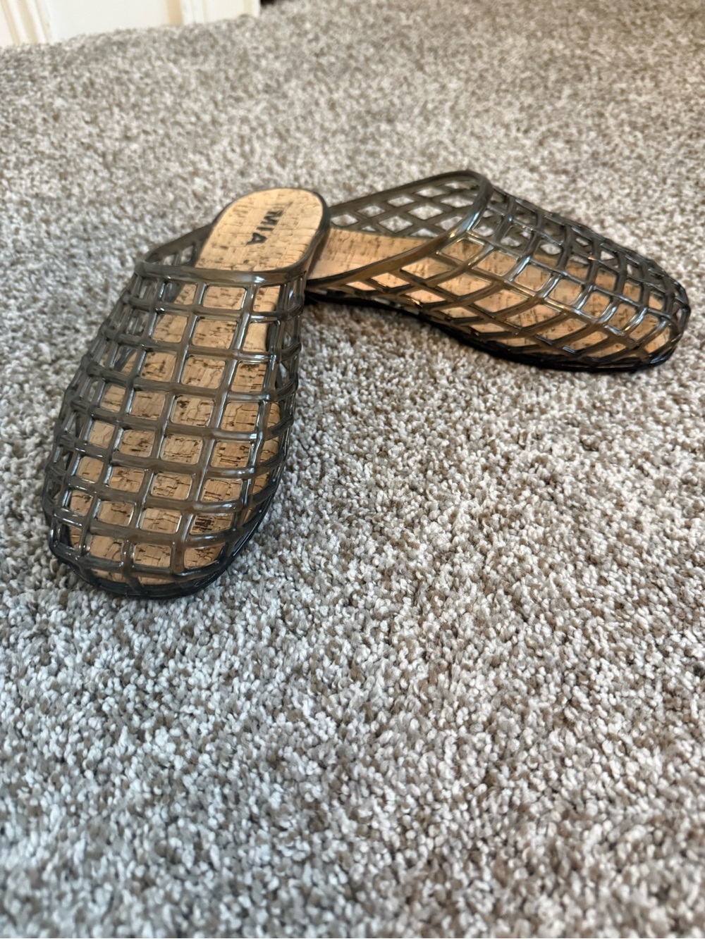 MIA Women’s Clear Grid Slip-On Mules